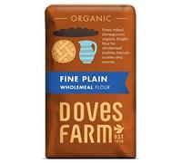 Doves Farm Organic Fine Plain Wholemeal Flour Stoneground 1kg (Pack of 5)
