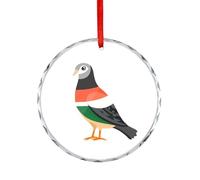 Doves in Palestinian Flag Hanging Decoration Glass Ornament Christmas Tree Pendant Happy Engagement Gift for Wedding