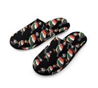 Doves in Palestinian Flag Men's Flannel Slipper Soft Comfy House Shoes Non Slip Winter Warm Indoor Outdoor Slippers