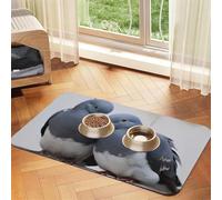Doves Pet Feeding Mat 30x45cm, Absorbent Dog Mat for Food and Water Bowl, PU Leather Cat Food Mat Waterproof Dog Bowl Mats Quick Dry Pet Placemats-No Stains