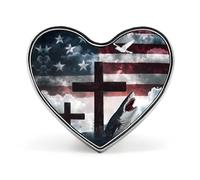 Doves U.S.A. Flag Custom Brooch Pin Heart Lapel Pins Tie Suit Dress Accessories for Men Women Wedding Birthday