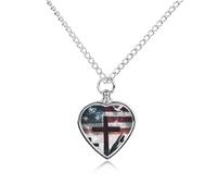 Doves U.S.A. Flag Custom Urn Necklace for Pet Ashes Cute Pet Memorial Pendant Jewelry Gifts for Dog Cat