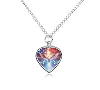 Doves U.S.A. Flag Personalized Pet Urn Necklace Keepsake Urn Pendant Cremation Jewelry Gifts for Dog Cat Lover