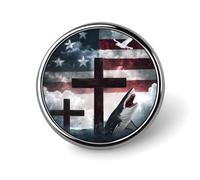 Doves U.S.A. Flag Round Brooch Pin Lapel Pins Tie Suit Dress Accessories for Men Women Wedding Birthday