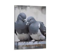 Doves Wall Art Posters for Bedroom, Personalized Canvas Prints for Office, Framed Wall Decor Picture 16x20inch(41x51cm) for Living Room, Bathroom, Farmhouse, Restaurant