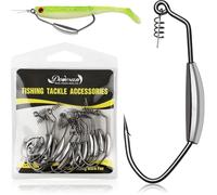 Dovesun 12PCS Weighted Swimbait Hooks Weighted Fishing Hooks Saltwater Freshwater Worm Weedless Hooks for Bass Fishing 4/0