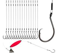 Dovesun 20PCS Fishing Hooks Set Circle Hooks for Catfish Hooks Catfish Rigs Saltwater Freshwater Five Sizes 8/0 Pre-rigged Circle Hooks Wire Leader