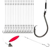 Dovesun 20PCS Fishing Hooks Set Circle Hooks for Catfish Hooks Catfish Rigs Saltwater Freshwater Five Sizes 4/0 Pre-rigged Circle Hooks Wire Leader