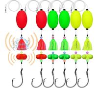 Dovesun Catfish Rigs Catfish Fishing Bobbers Float Rigs Catfishing Tackle Santee Rig Catfish Circle Hooks 5/0 6/0 8/0 Catfish Rigs Oval Float-Propeller Rattle-6/0 Hook * 6PCS