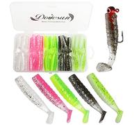 Dovesun Crappie Lures Kit, Fishing Soft Plastic lures Crappie Walleye Trout Bass Fishing Baits Paddle tail Swimbaits 60Pcs with Tackle Box