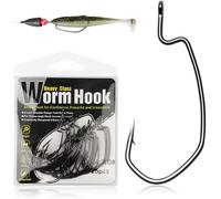 Dovesun EWG Offset Worm Hooks Texas Rig Hooks Bass Hooks 50PCS Fishing Hooks for Freshwater Saltwater 1/0 * 50PCS