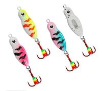 Dovesun Ice Fishing Rattle Spoons Glow Ice Fishing Lures Ice Fishing jigs Accessories Gear Gifts for Walleye Bass Catfish Trout Gourd Style 3PCS