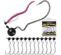 Dovesun PTFE Shaky Head Jigs for Fishing with Hook 3/0 12pcs Weight1/4oz
