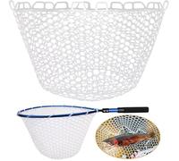 Dovesun Rubber Fishing Net Replacement Netting Without Handle Clear Black Fishing Nets for Fish Fly Fish Landing Net Bag for Freshwater Saltwater Foldable Trout Net Rubber Mesh 5 Sizes