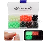 Dovesun Soft Rubber Fishing Beads Fishing Accessories 7 Colors Round Fishing Beads with Fishing Tackle Box 10mm (0.39in) 120pcs