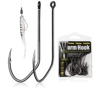 Dovesun Worm Hooks Texas Rig Hooks 30PCS Professional V Catfish Bass Fishing Hooks for Freshwater Saltwater 3/0