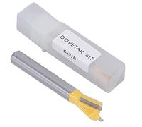 Dovetail Bit 6mm Shank Tungsten Alloy Carbide PTFE Coating Woodworking Router Milling Cutter Yellow (6 * 3/8)