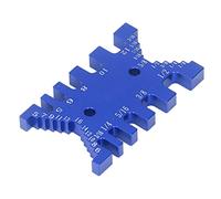 Dovetail Jig Tenon Caliper, Aluminum Woodworking Measuring Tool with Metric and Imperial Scales, for Precise Dovetail Joint Layout on Router Table or Saw (Blue)