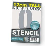 Dovetails Vintage Large Number Stencils 12 cm Tall Modern Style 0 1 2 3 4 5 6 7 8 9 on A5 Sheets
