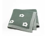 DovFanny Baby Blanket Cotton Soft Knitting Blanket for Boy and girl Infant Toddler Crib Cot Stroller 90 x 70cm Dark Green