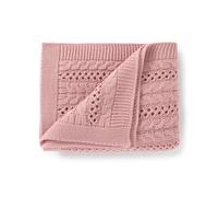 DovFanny Cellular Baby Blanket Cable Knitted Soft Cozy Newbron Baby Blanket for Boy and Girls Nursery 100 x 80cm Pink