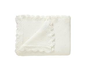 DovFanny Cellular Baby Blanket Cotton Knitted Soft Crochet Blankets for Newborn Boy Girls Toddler 100 * 80 CM White