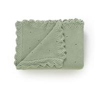DovFanny Cellular Baby Blanket Cotton Knitted Soft Crochet Blankets for Newborn Boy Girls Toddler (sage green)