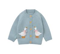 DovFanny Cotton Baby Knitted Romper Girl Boy Cozy Clothes & Socks Set | Infant Warm Sweater Knitted Long Sleeve Jumpers with Cute Goose