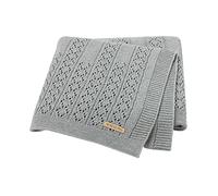 DovFanny Cotton Cellular Baby Blanket Knitted Soft Blanket for Newbron Baby Boy and Girls 100 x 80cm Grey