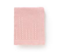 DovFanny Cotton Crochet Knitted Baby Blanket Cozy Nursery Blankets | for Newborn Infant Boys & Girls, Fits Cot, Crib, Moses Basket, Pram 100 x 80 cm light pink