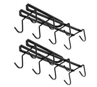 Dovhmoh 2 Pcs Mug Holders Mug Rack Under Cabinet with 8 Hooks Under Shelf Cup Holder& Hanger Black Mug Storage for Cupboard Kitchen Cabinet Storage Mug Cup Hanging