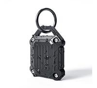 Dovick- Waterproof Airtag Keychain Holder Case,Screw Full Cover Compatible with Apple Air Tag Tracker Key Ring Black 1 Pack