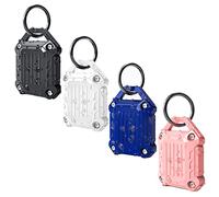 DOVICK Waterproof Airtag Keychain Holder Case,Screw Full Cover Compatible with Apple Air Tag Tracker Key Ring (Black 4Pack)