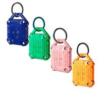 DOVICK Waterproof Airtag Keychain Holder Case,Screw Full Cover Compatible with Apple Air Tag Tracker Key Ring (Black 4Pack)