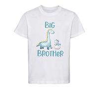 Dovitee Big Brother Announcement Dinosaur T-Shirt for Boys - Sibling Announcement Shirt, Big Brother Gifts White