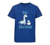 Dovitee Big Brother Dinosaur t-Shirt for Boys with Cute Big and Little Dinosaur Royal