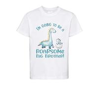 Dovitee I'm Going to be a Big Brother Dinosaur Themed T-Shirt for Big Brother, for New Baby Announcement idea White