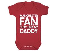 Dovitee Manchester Fan Just Like My Daddy Football Fan Baby Grow Vest Gift