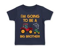 Dovitee 'Promoted to Big Brother' T-Shirt - Fun Tractor Announcement Tee for Boys, Perfect New Sibling Reveal, 100% Comfortable Cotton Navy