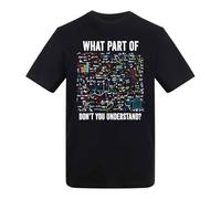 Dovitee What Part Don't You Understand Funny Colorful Math Science Formulas - 100% Cotton Short Sleeve Adult Unisex T-Shirt Black