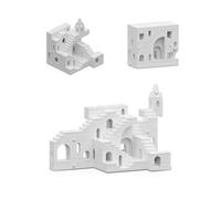 dOvOb Architectural Transformable White Castle Building Blocks Set - 668PCS Construction Magic Maze Mode Collectible Display Set for Adults and Teen
