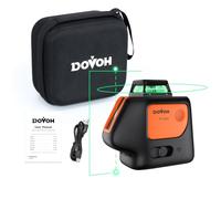 DOVOH Laser Level with Plumb Spot PV-360G | High Accuracy, Rechargeable, Green Beam, Essential Edition, For Alignment, Layout, Framing, HVAC, Plumbing