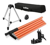 DOVOH Telescoping Laser Level Pole with Tripod, 12Ft / 3.7m Adjustable 1/4”-20 & 5/8”-11 Thread Mount Bracket for Laser Level, DP3700
