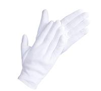 DOVORTEX 20 Pcs White Cotton Gloves for Eczema, Dry Hands, Moisturizing, Inspection, Coin Handling and Jewelry