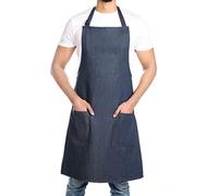 DOVORTEX Denim Apron 100% Cotton with 3 Pockets |Chef Apron For Men Women, Apron For BBQ And Kitchen Apron|36’’x28’’ (Length x Width)|Flexible Neck Strap| Easy To Clean Dirty Stains