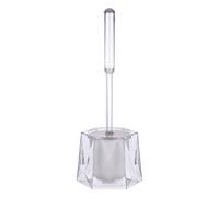 Dow Clear Acrylic Bath Bathroom Cleaning White Bristle Toilet Brush with Holder