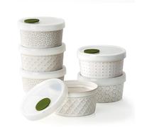 DOWAN 4 oz Ramekins with Lids，Porcelain Creme Brulee Ramekins, 140 ml Ceramic Bowls Set of 6, Oven Safe Soufflé Dishes for Desserts, Casseroles, and Dips