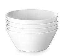 DOWAN Ceramic Soft White Soup Bowls, 1730 ml Large Salad Bowl Set of 4, Φ21.8cm Porcelain Serving Bowls, Large Snack Bowls, Bouillon Cups for Kitchen, Dishwasher & Microwave Safe