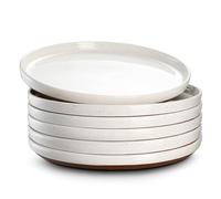 DOWAN Dinner Plates, Ø 21.5 cm Side Plate Set of 6, Premium Porcelain Dessert Plate, Portion Plates for Breakfast, Afternoon Tea, Appetizers, Salad, Cake, Microwave & Dishwasher Safe, Vibrant Color