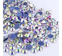 Dowarm 1440 Pieces Hotfix Crystal AB Rhinestones, HotFix AB Stones Crystals for Crafts Clothes, Flatback Glass Crystal Rhinestone Gems for Decoration (SS4)